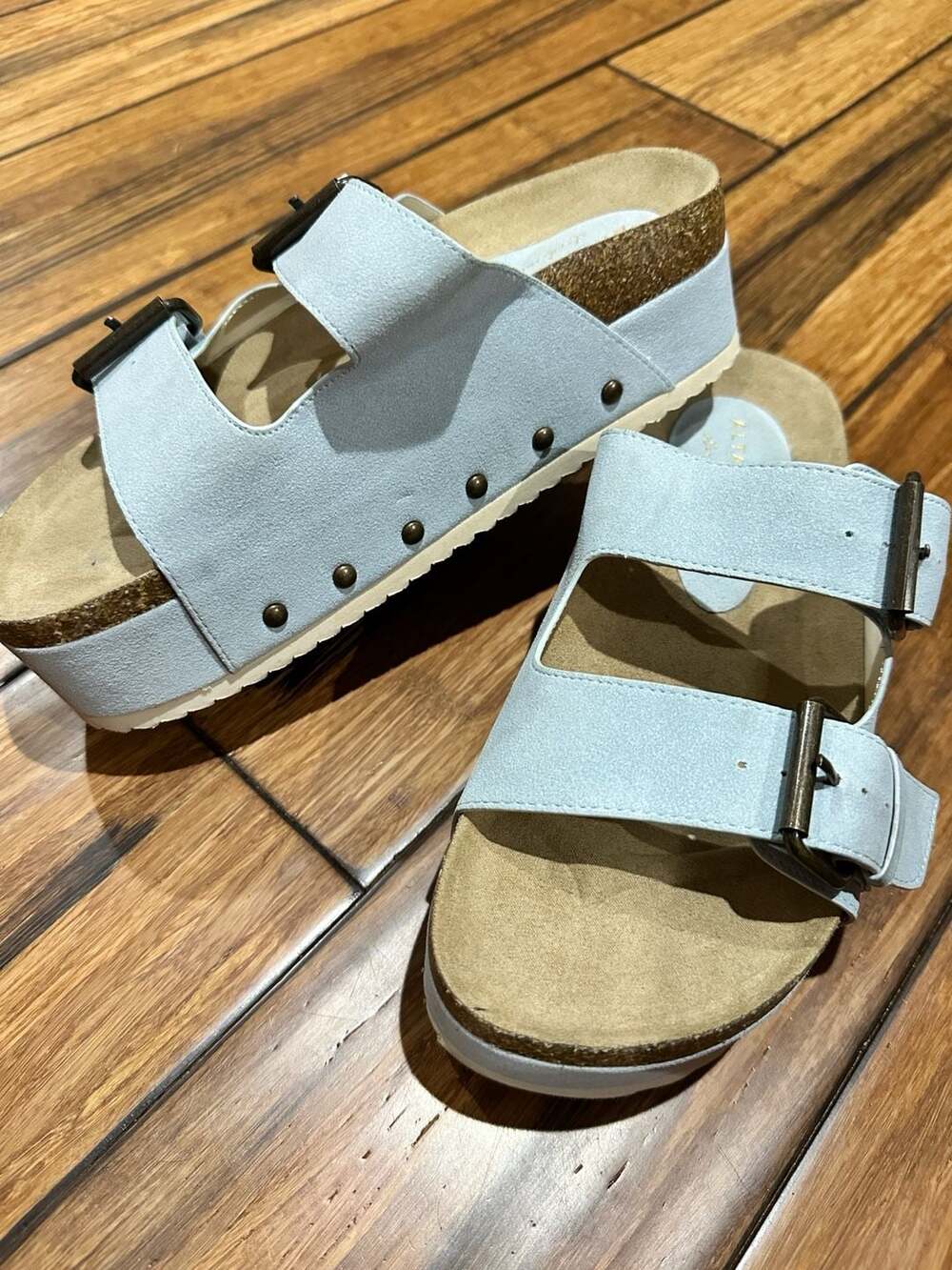 Altar'd State Light Blue Platform Buckle Sandals Size 6